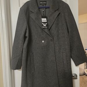 White Mark Charcoal Trench Coat